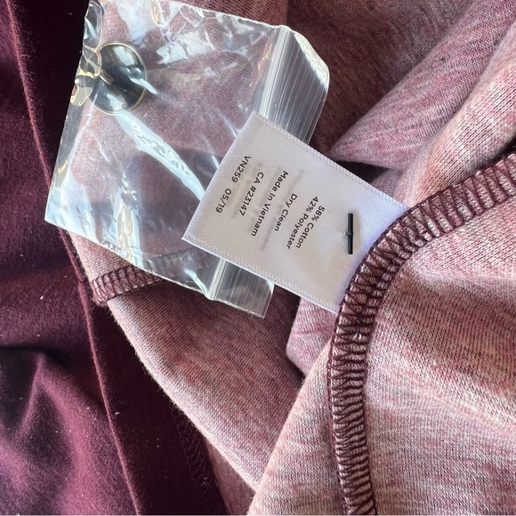 Talbots Size M Maroon Burgundy 3/4 Sleeves Heathered Shift Dress NEW! - Picture 6 of 8